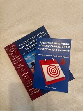 Pass The New York Notary Public Exam Study Guides - 2 books